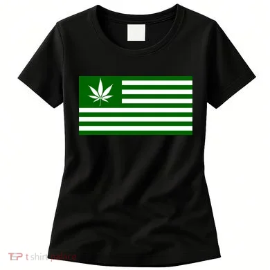 Weed Green America Flag Women's T-Shirt