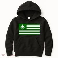 Weed Green America Flag Kids Hoodie thumb 0