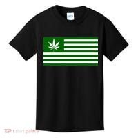 Weed Green America Flag Kids T-Shirt thumb 0