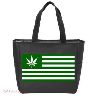 Weed Green America Flag Tote Bag