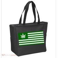 Weed Green America Flag Tote Bag thumb 2