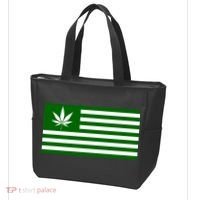 Weed Green America Flag Tote Bag thumb 3