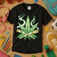 Weed Joint Cross Kids T-Shirt thumb 3