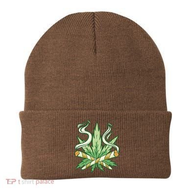 Weed Joint Cross Beanie