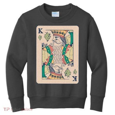 Weed King Poker Card Kids Sweatshirt