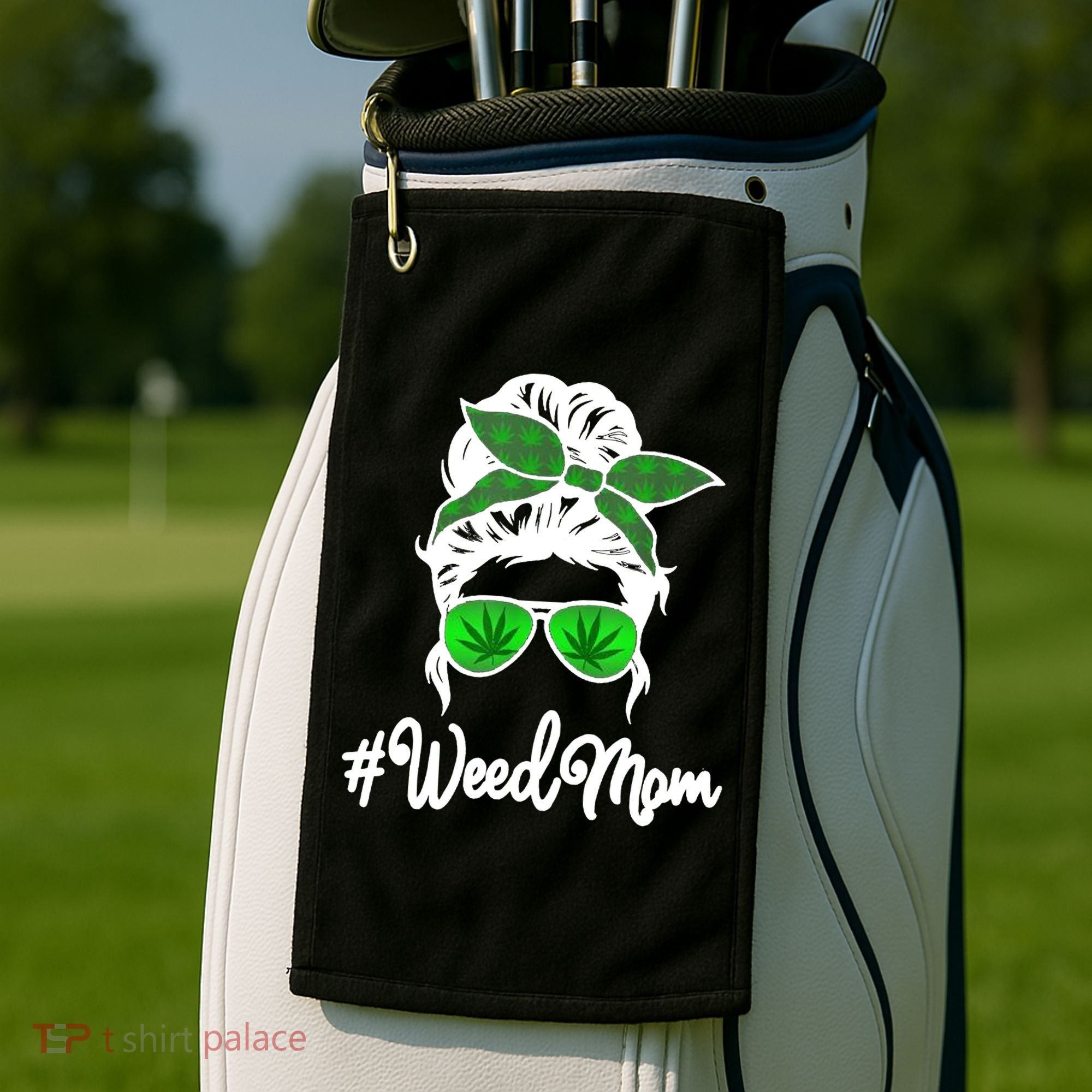 Weed Mom Medical Marijuana Funny Golf Towel