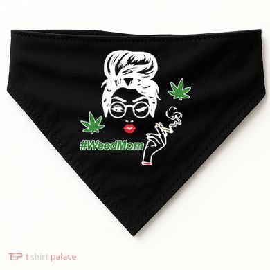 Weed Mom Mother Smoking Pot USA-Made Doggie Bandana