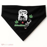 Weed Mom Mother Smoking Pot USA-Made Doggie Bandana thumb 0
