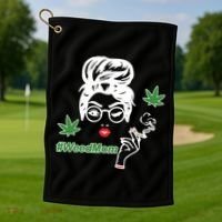 Weed Mom Mother Smoking Pot Golf Towel thumb 1
