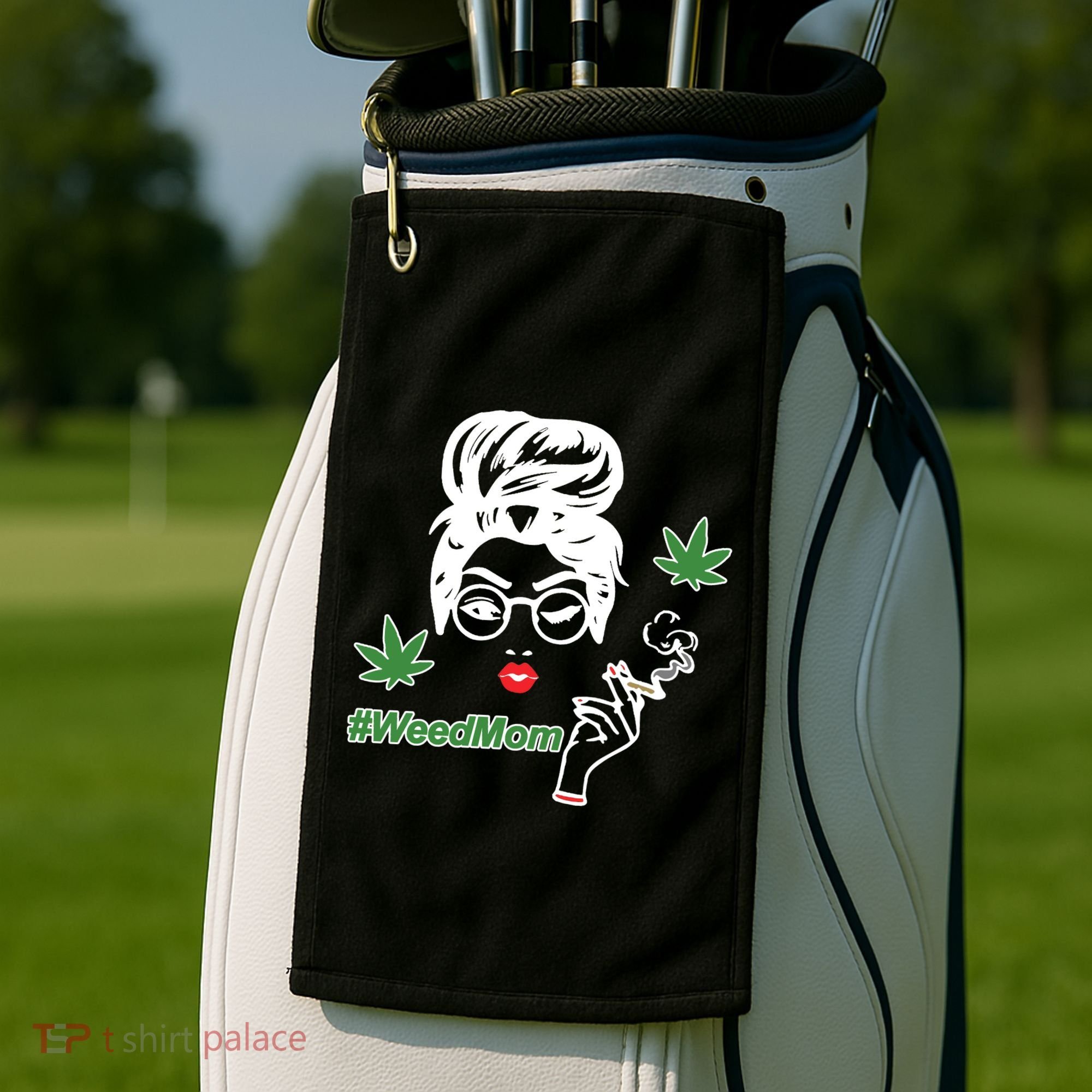 Weed Mom Mother Smoking Pot Golf Towel