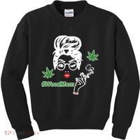 Weed Mom Mother Smoking Pot Kids Sweatshirt thumb 0