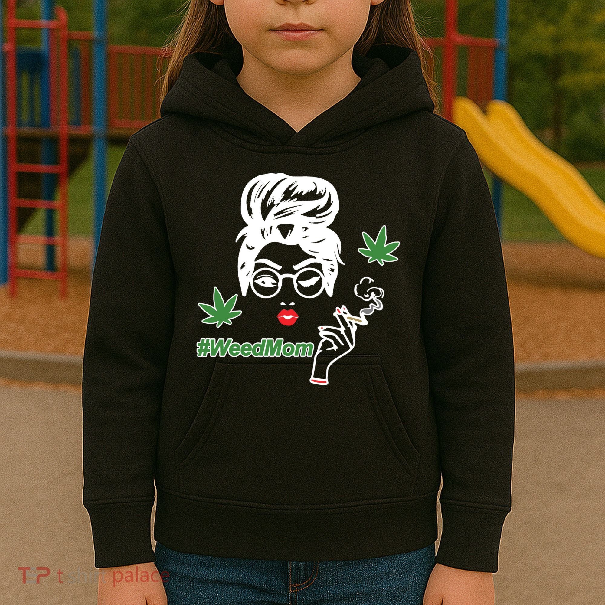 Weed Mom Mother Smoking Pot Kids Hoodie