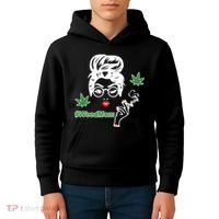 Weed Mom Mother Smoking Pot Kids Hoodie thumb 4