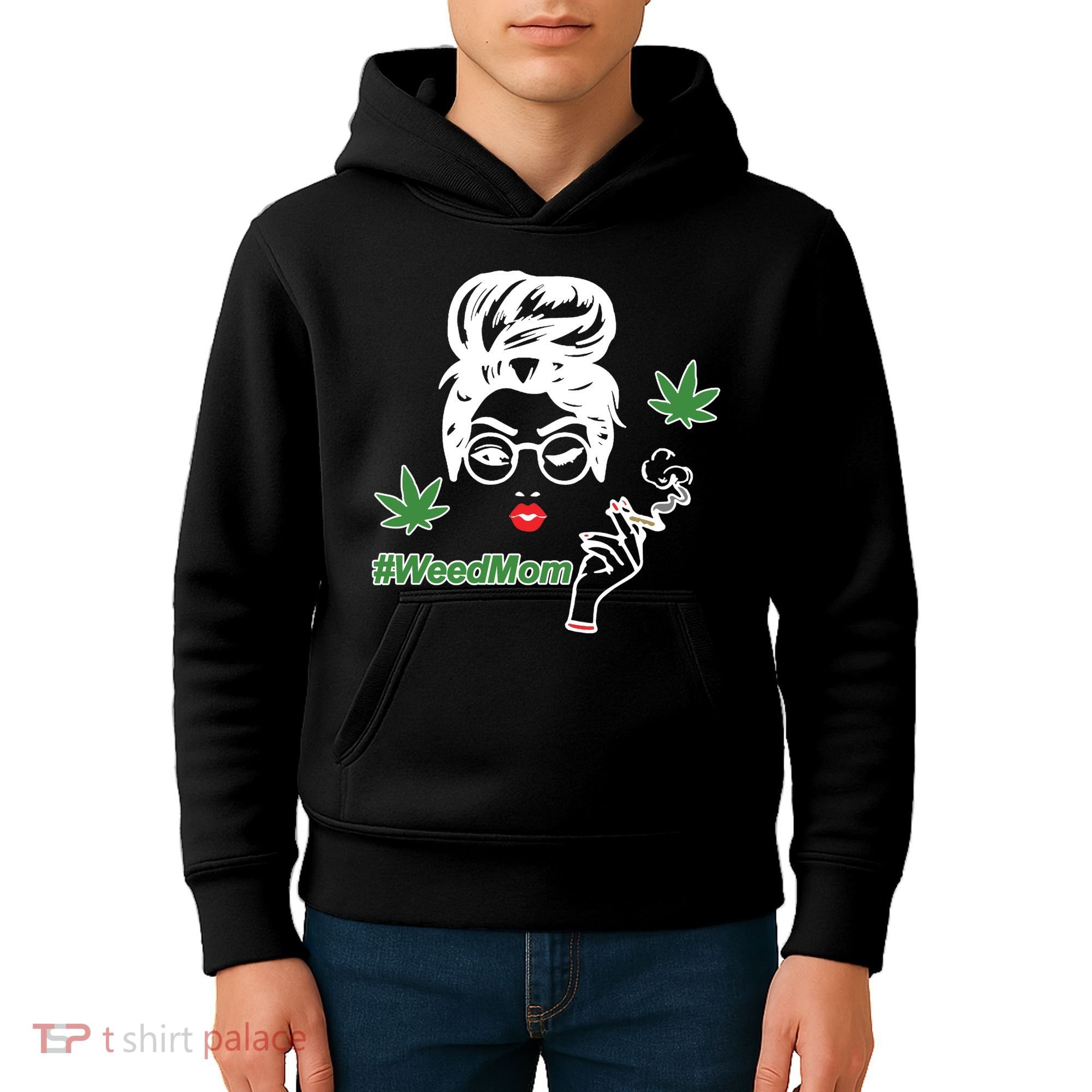 Weed Mom Mother Smoking Pot Kids Hoodie