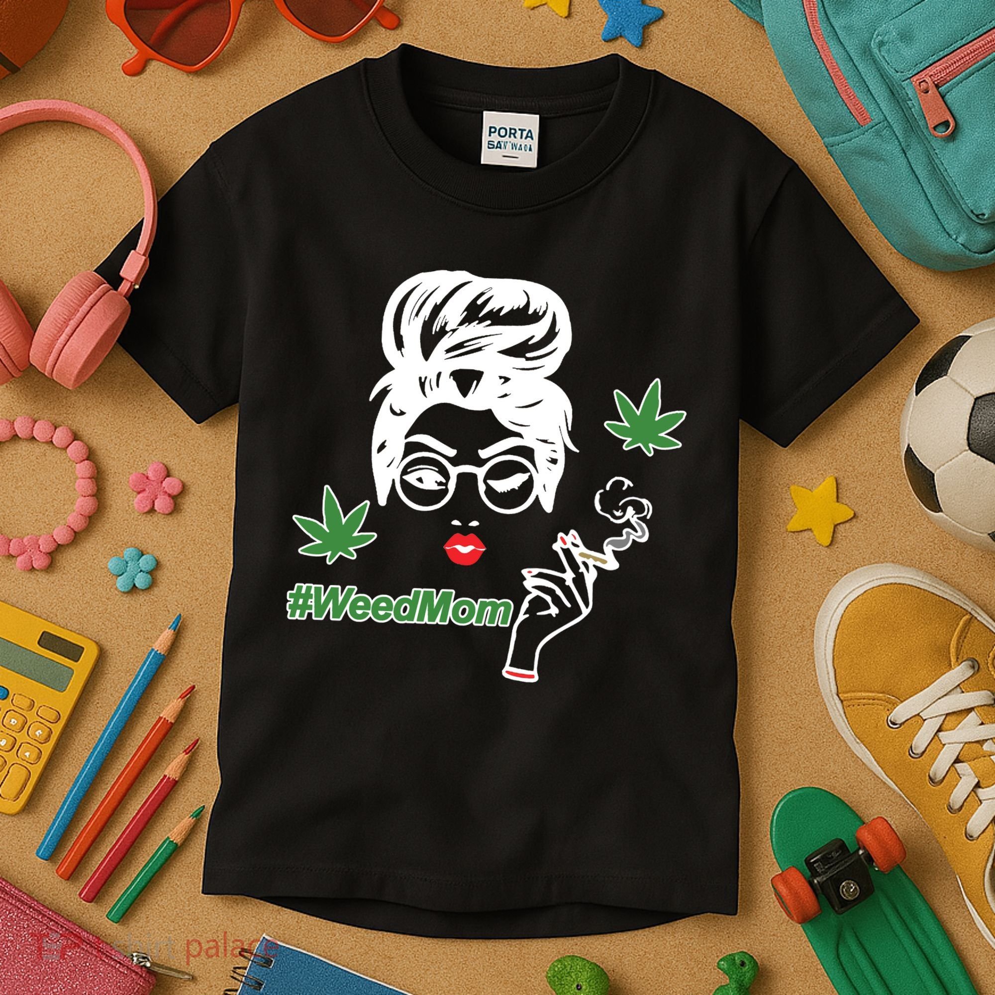 Weed Mom Mother Smoking Pot Kids T-Shirt