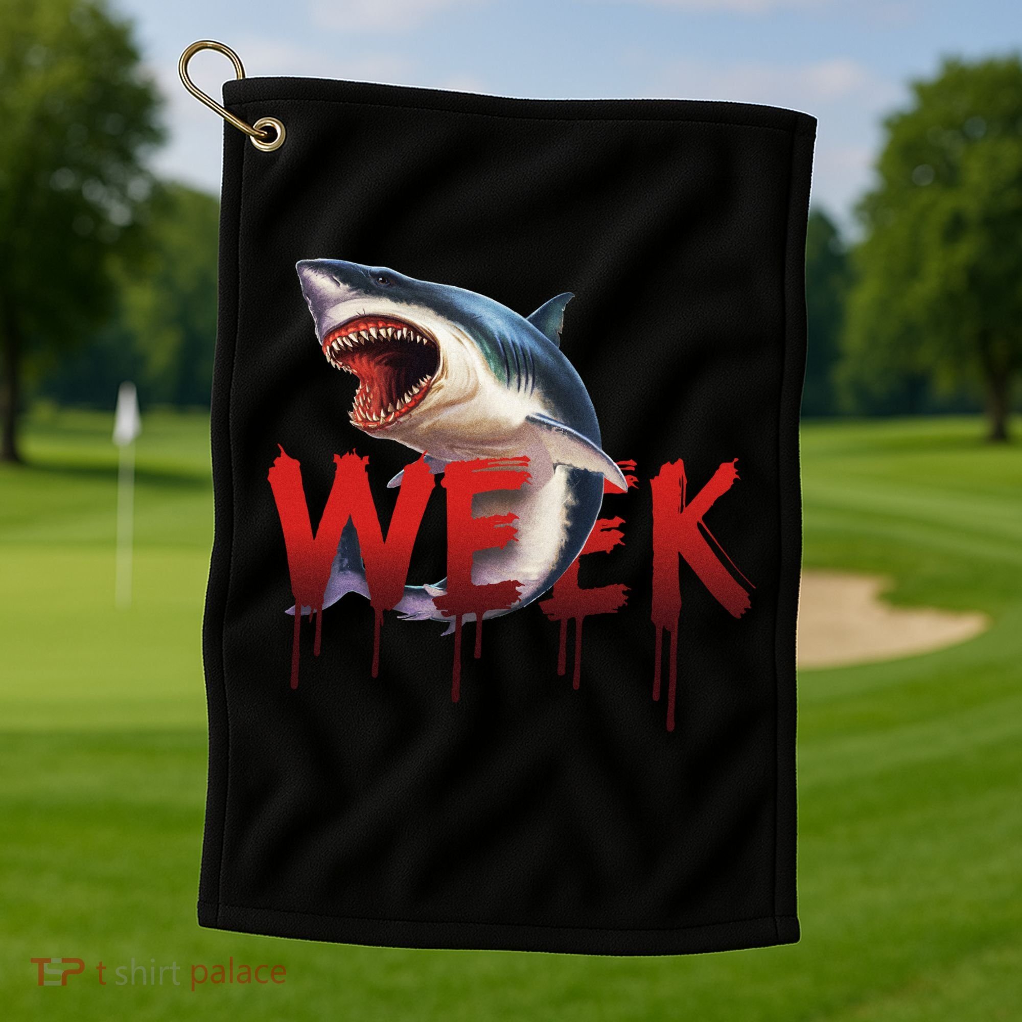 Week Of The Shark Logo Golf Towel