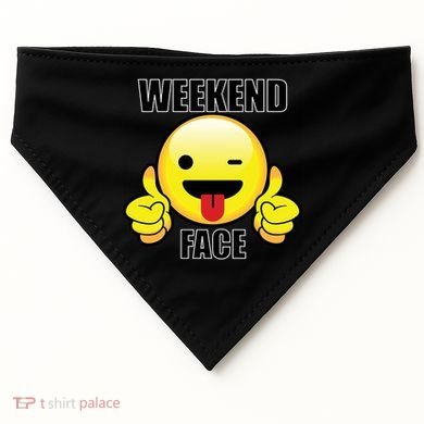 Weekend Face Emoji USA-Made Doggie Bandana