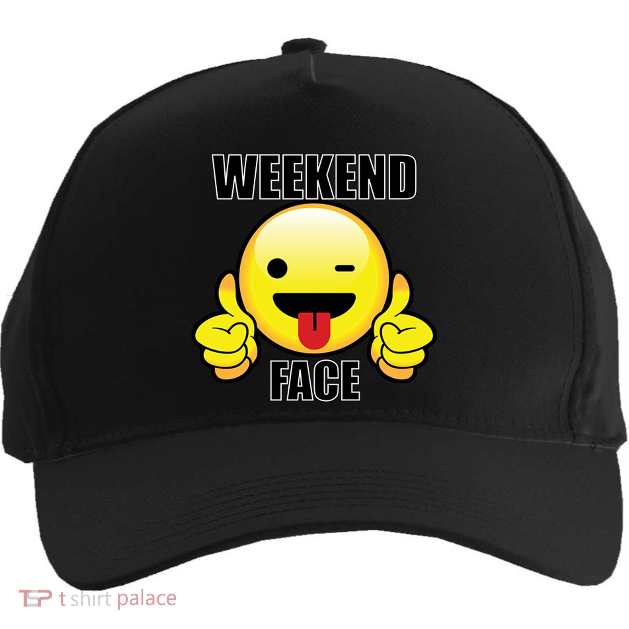 Weekend Face Emoji Five-Panel Snapback Cap
