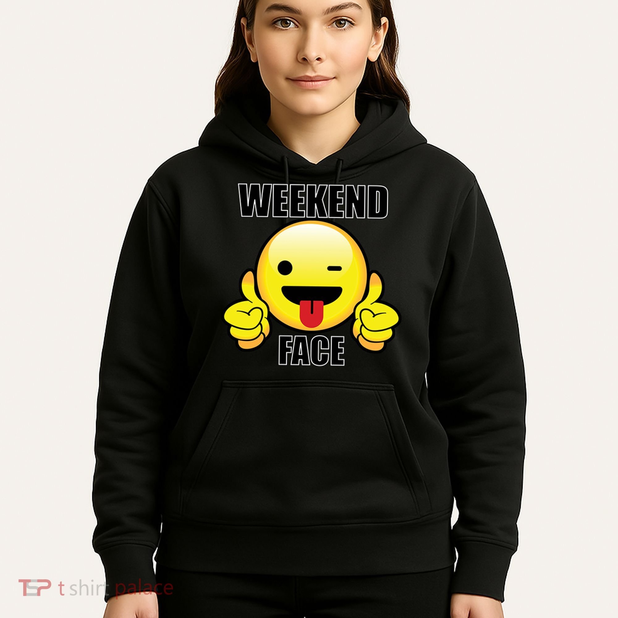 Weekend Face Emoji Hoodie