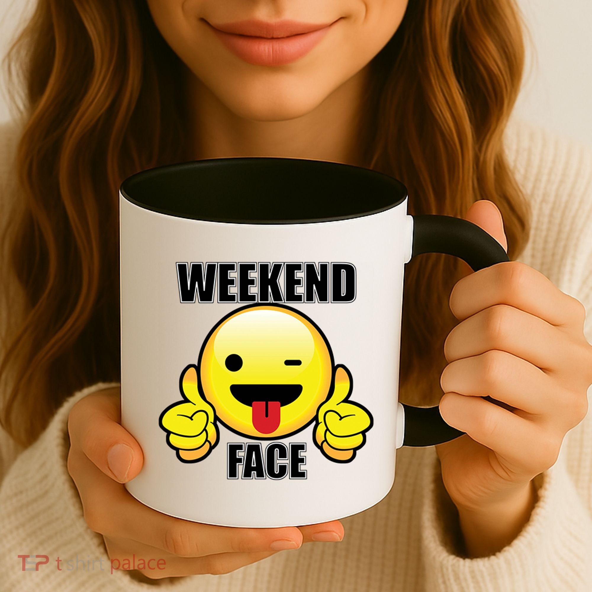 Weekend Face Emoji Coffee Mug