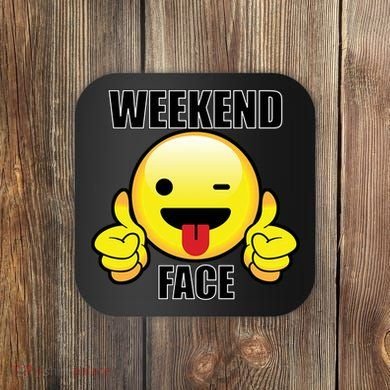 Weekend Face Emoji Coaster