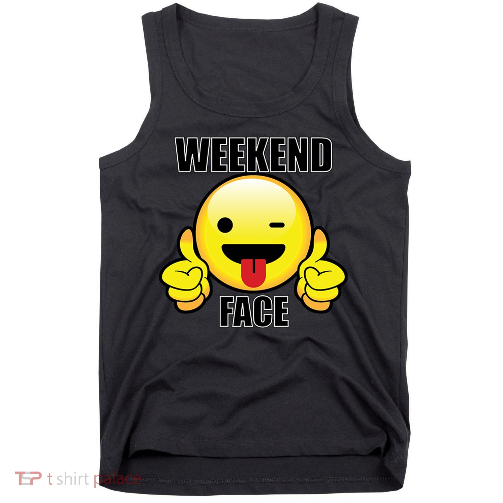 Weekend Face Emoji Tank Top