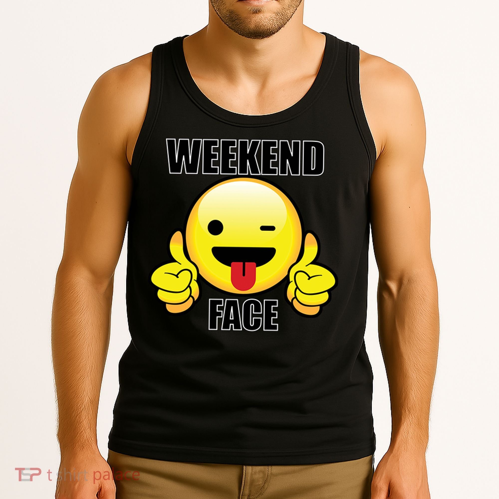 Weekend Face Emoji Tank Top