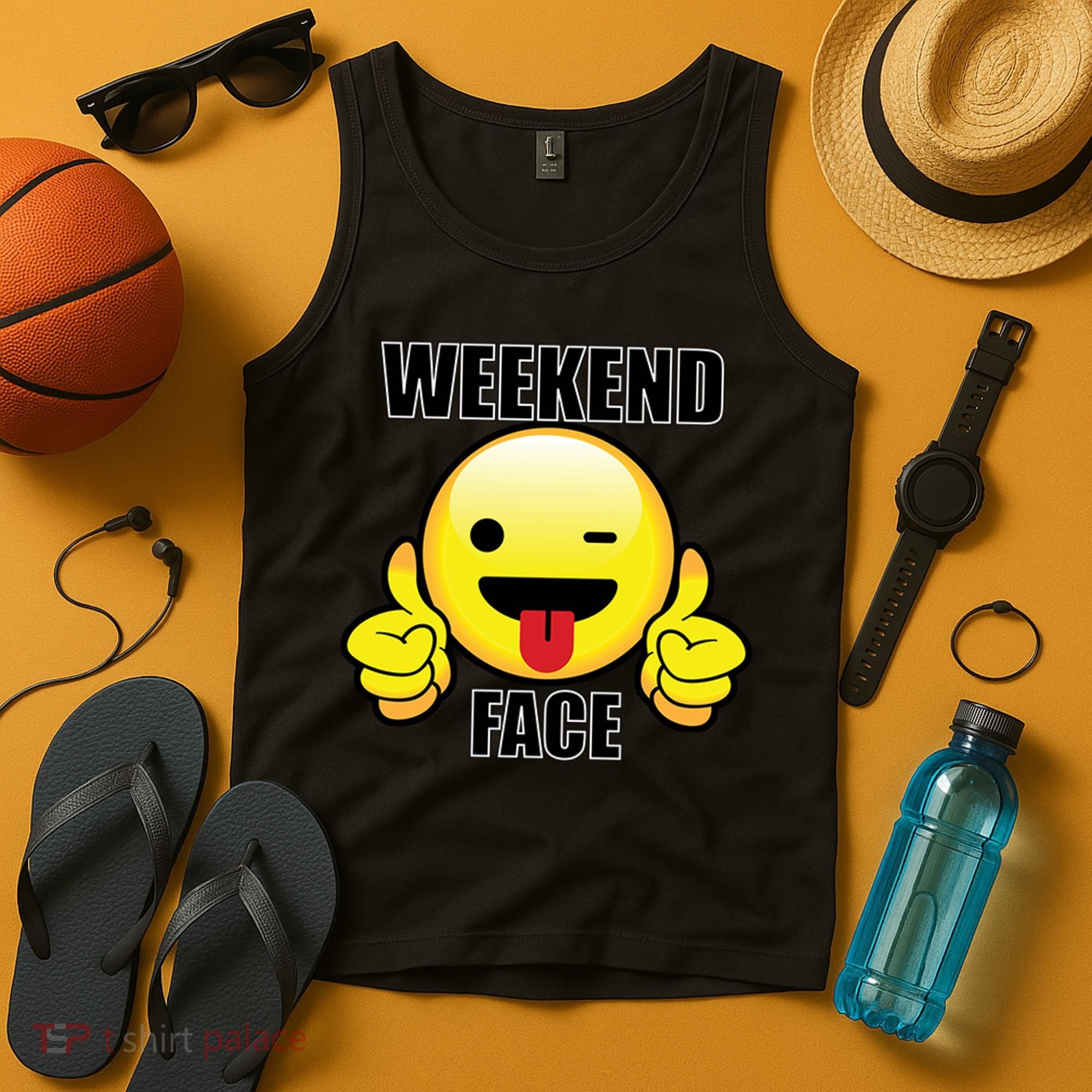 Weekend Face Emoji Tank Top
