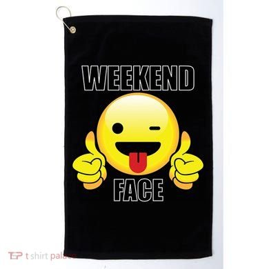 Weekend Face Emoji Golf Towel
