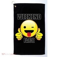 Weekend Face Emoji Golf Towel thumb 0