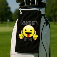 Weekend Face Emoji Golf Towel thumb 2