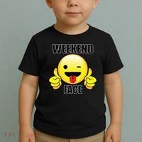 Weekend Face Emoji Toddler T-Shirt thumb 2