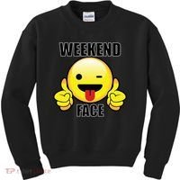 Weekend Face Emoji Kids Sweatshirt thumb 0