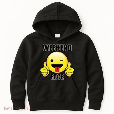 Weekend Face Emoji Kids Hoodie