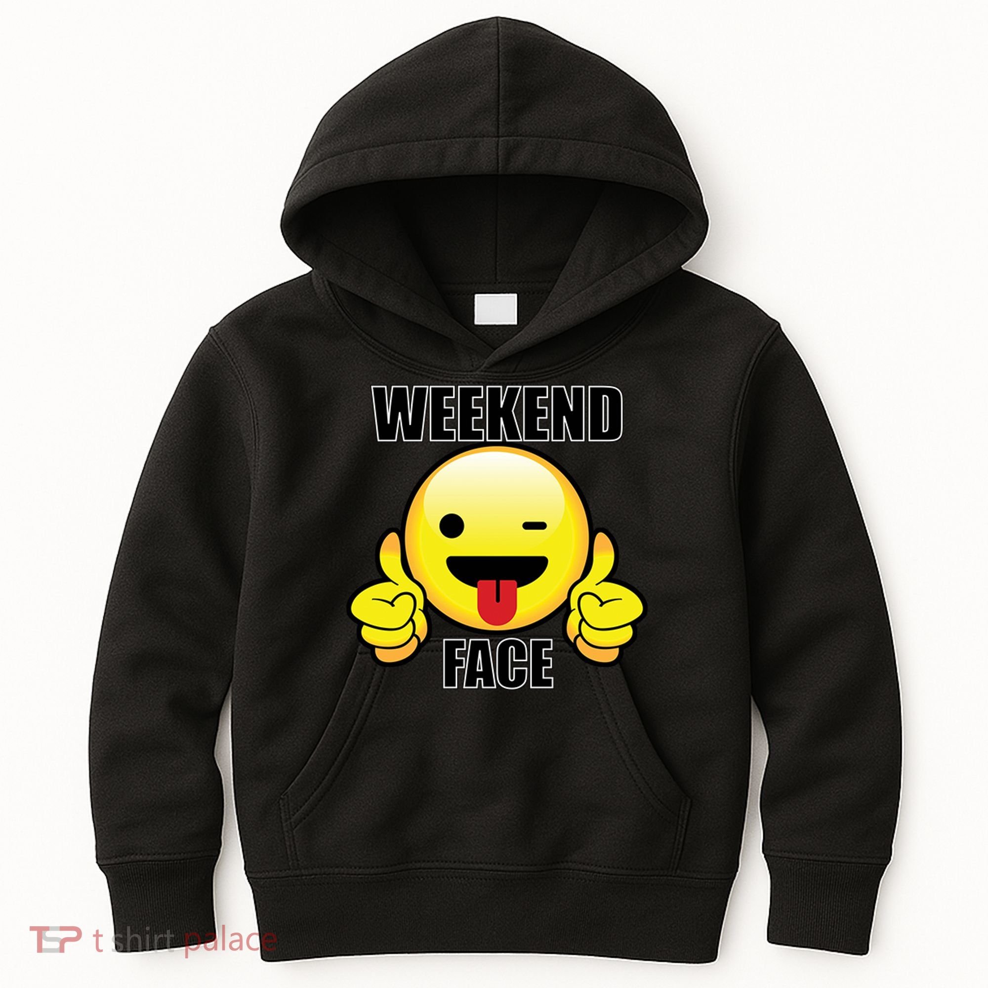 Weekend Face Emoji Kids Hoodie