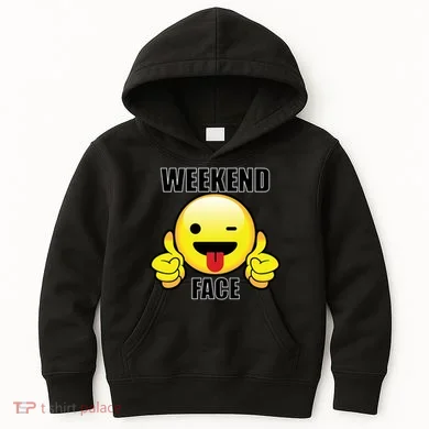 Weekend Face Emoji Kids Hoodie