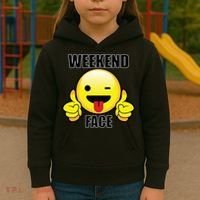 Weekend Face Emoji Kids Hoodie thumb 3