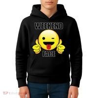 Weekend Face Emoji Kids Hoodie thumb 4