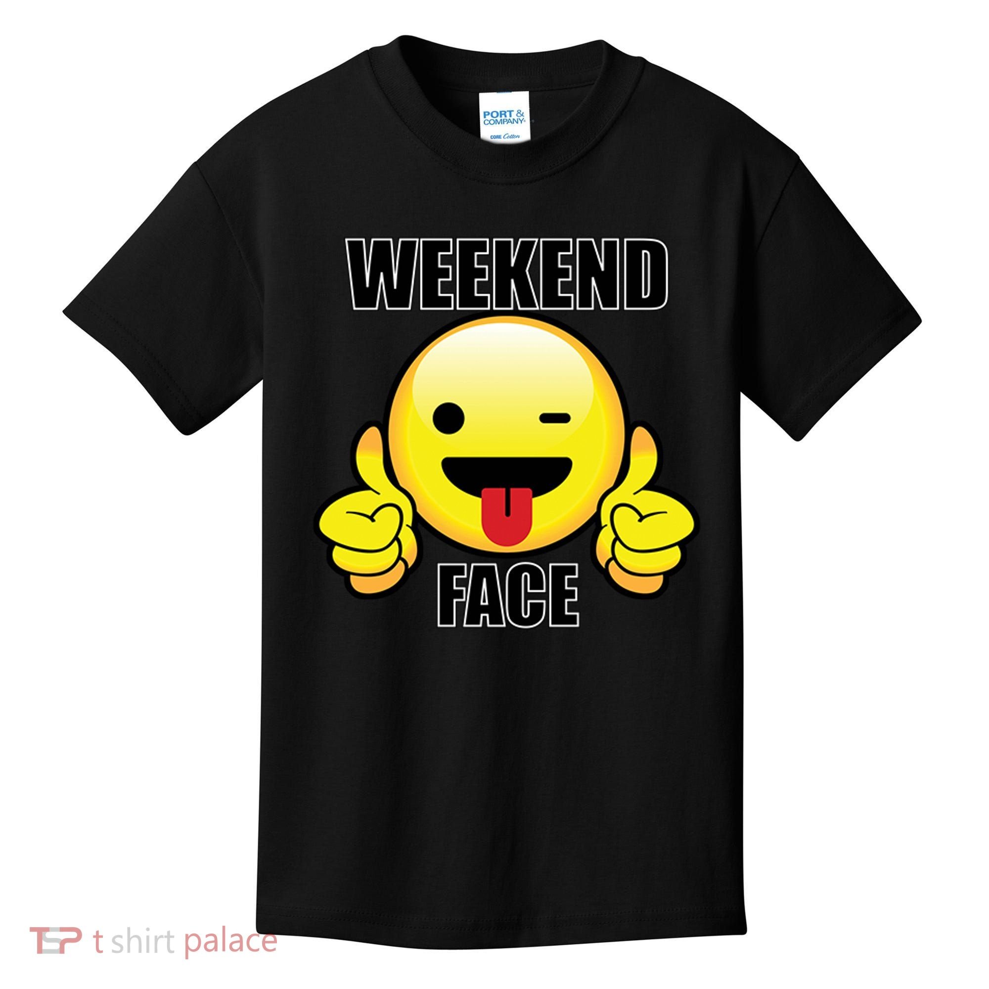 Weekend Face Emoji Kids T-Shirt