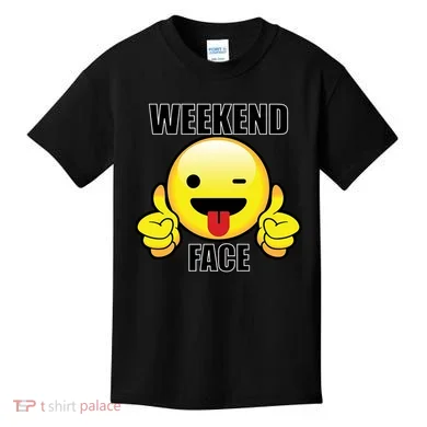Weekend Face Emoji Kids T-Shirt