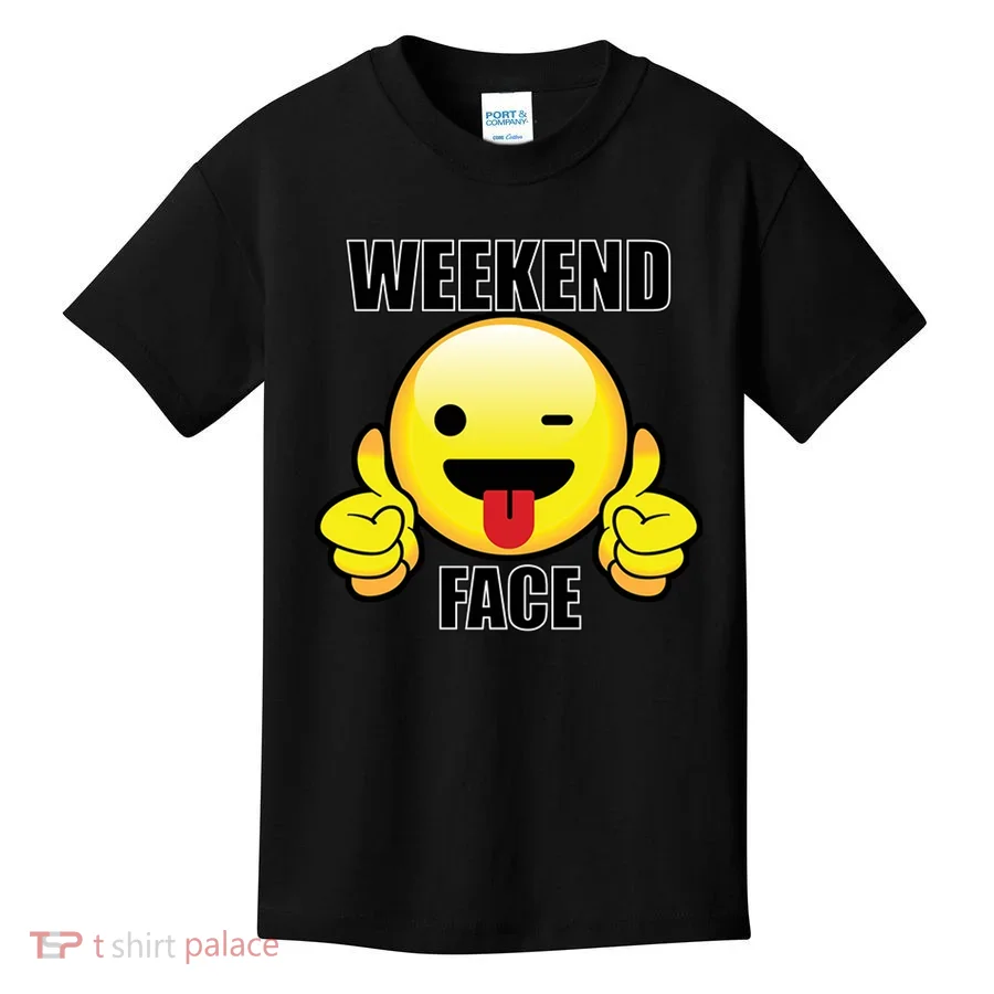 Weekend Face Emoji Kids T-Shirt