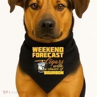 Weekend Forcast Cigars and Bourbon USA-Made Doggie Bandana thumb 1