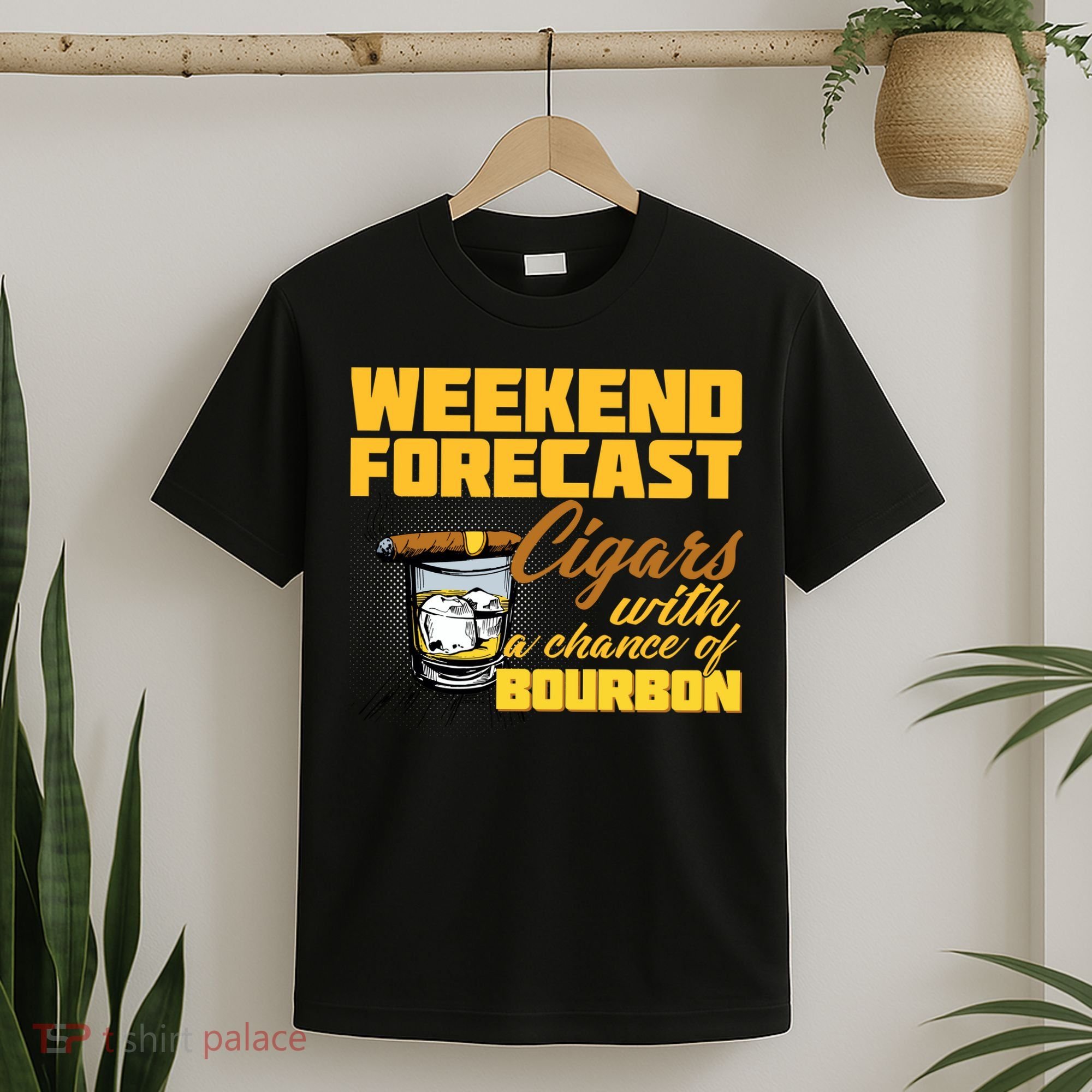 Weekend Forcast Cigars and Bourbon T-Shirt