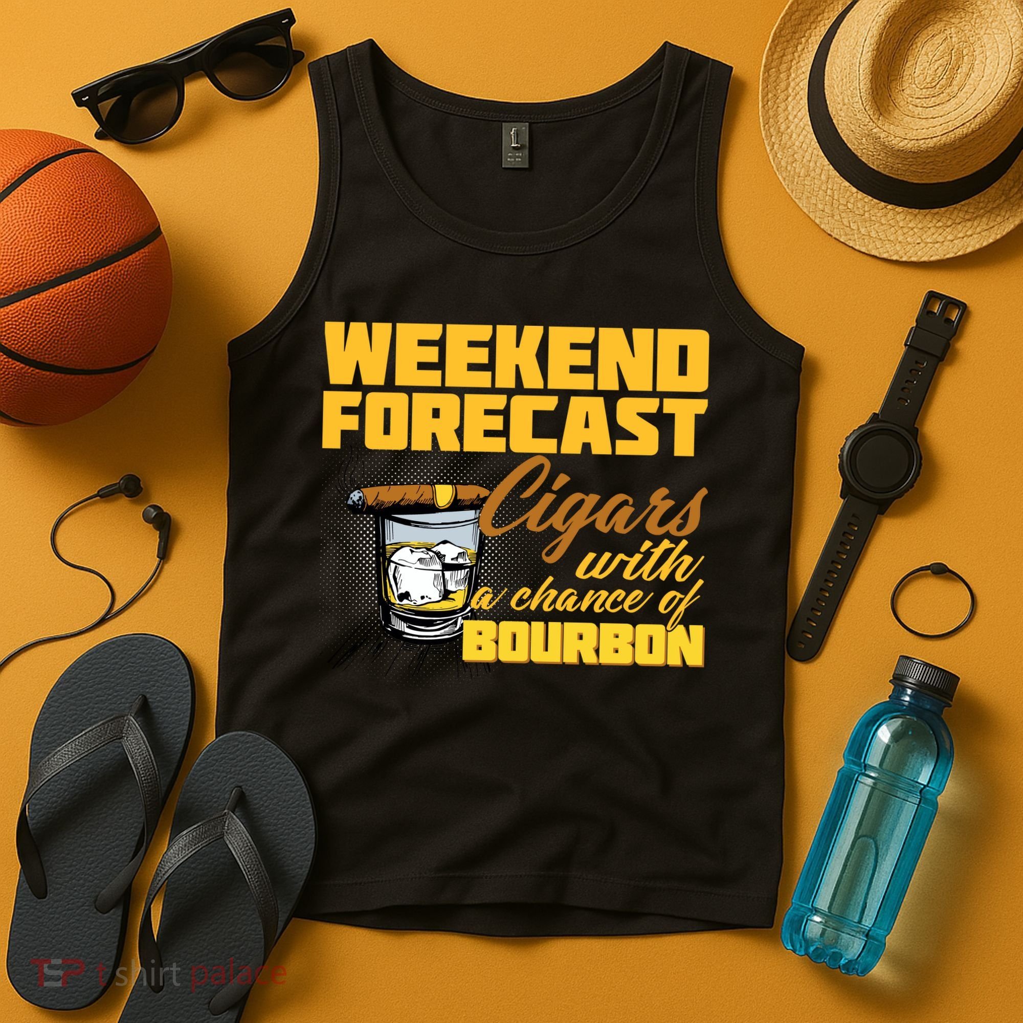 Weekend Forcast Cigars and Bourbon Tank Top