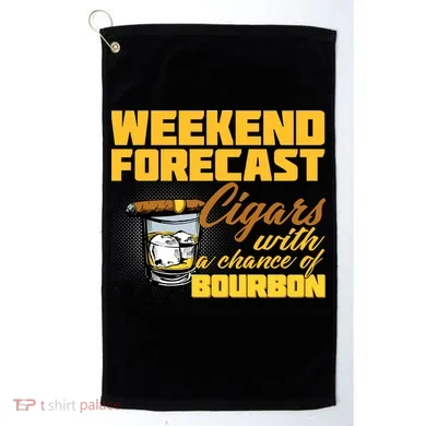 Weekend Forcast Cigars and Bourbon Golf Towel