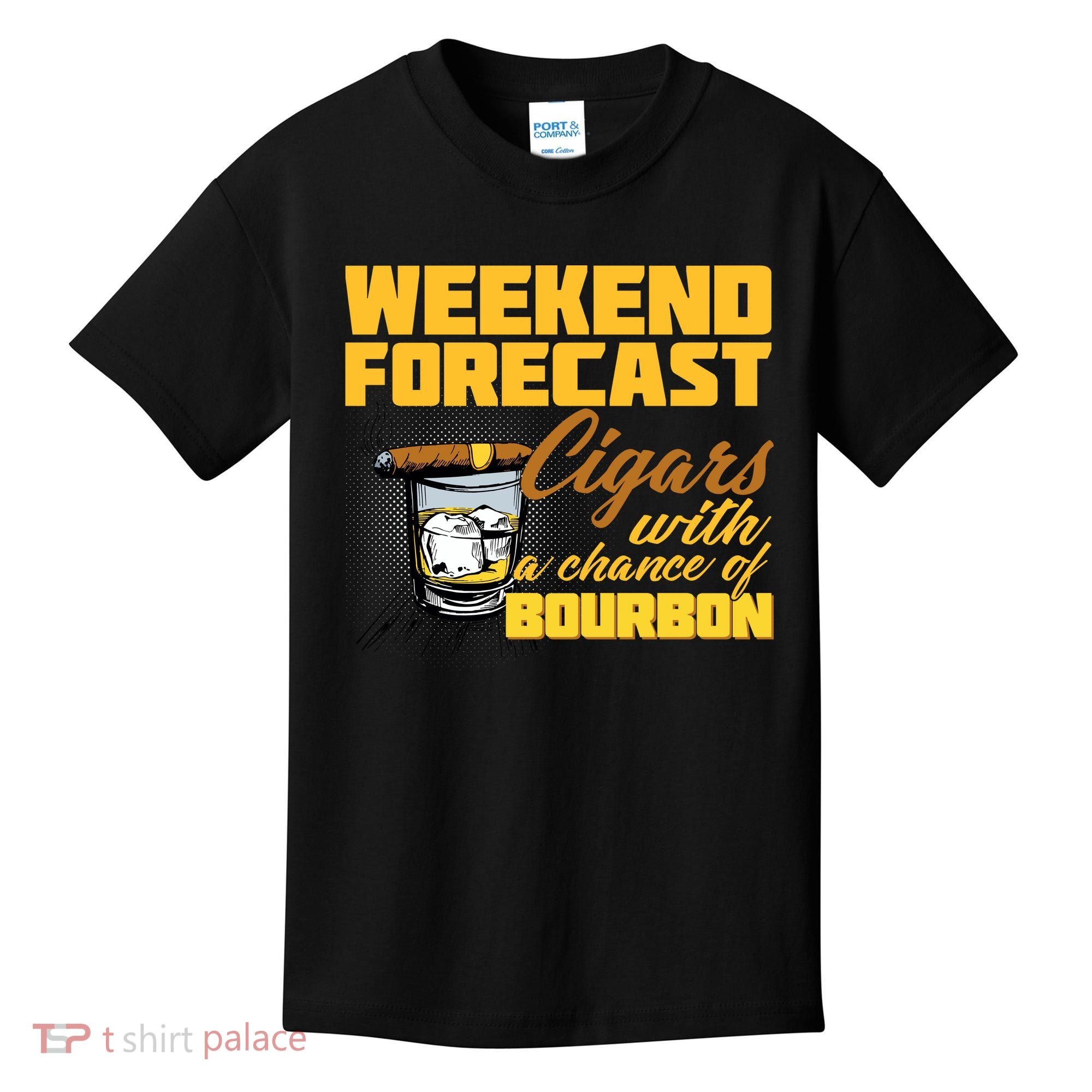 Weekend Forcast Cigars and Bourbon Kids T-Shirt