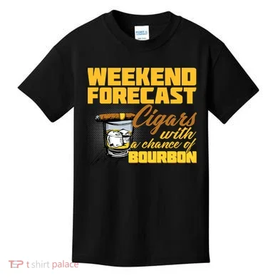 Weekend Forcast Cigars and Bourbon Kids T-Shirt