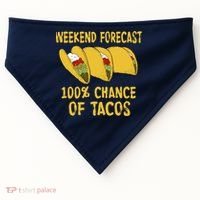 Weekend Forecast 100 Percent Chance Of Tacos USA-Made Doggie Bandana thumb 0