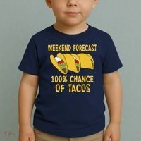 Weekend Forecast 100 Percent Chance Of Tacos Toddler T-Shirt thumb 2
