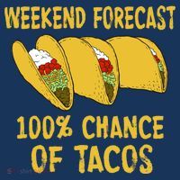 Weekend Forecast 100 Percent Chance Of Tacos Women's T-Shirt thumb 6